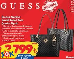 GUESS NERİNA SMALL NOEL TOTE ÇANTA SİYAH
